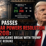 House Passes Iran War Powers Resolution 215–208: Four Republicans Break With Trump in Historic Rebuke