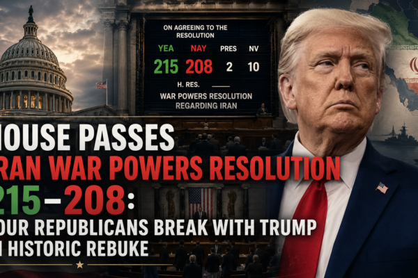 House Passes Iran War Powers Resolution 215–208: Four Republicans Break With Trump in Historic Rebuke
