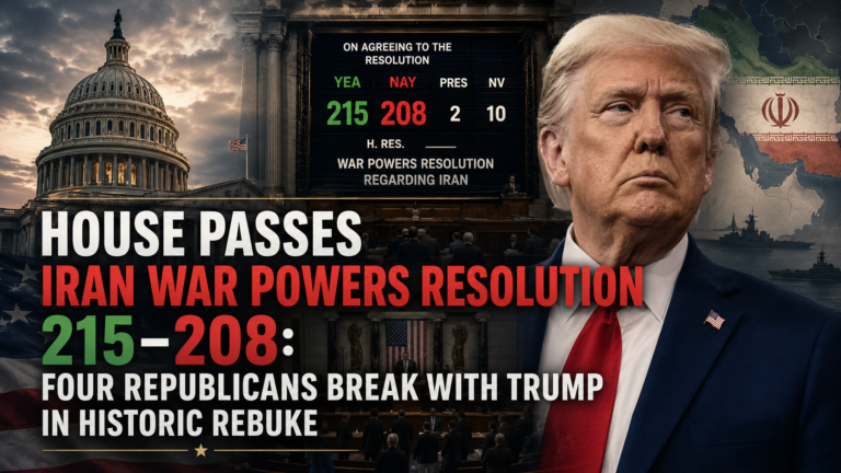 House Passes Iran War Powers Resolution 215–208: Four Republicans Break With Trump in Historic Rebuke