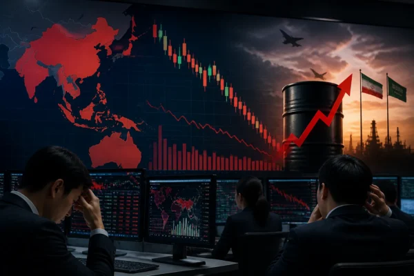 Asian stock markets pressured by tech selloff, rising oil prices and Middle East tensions