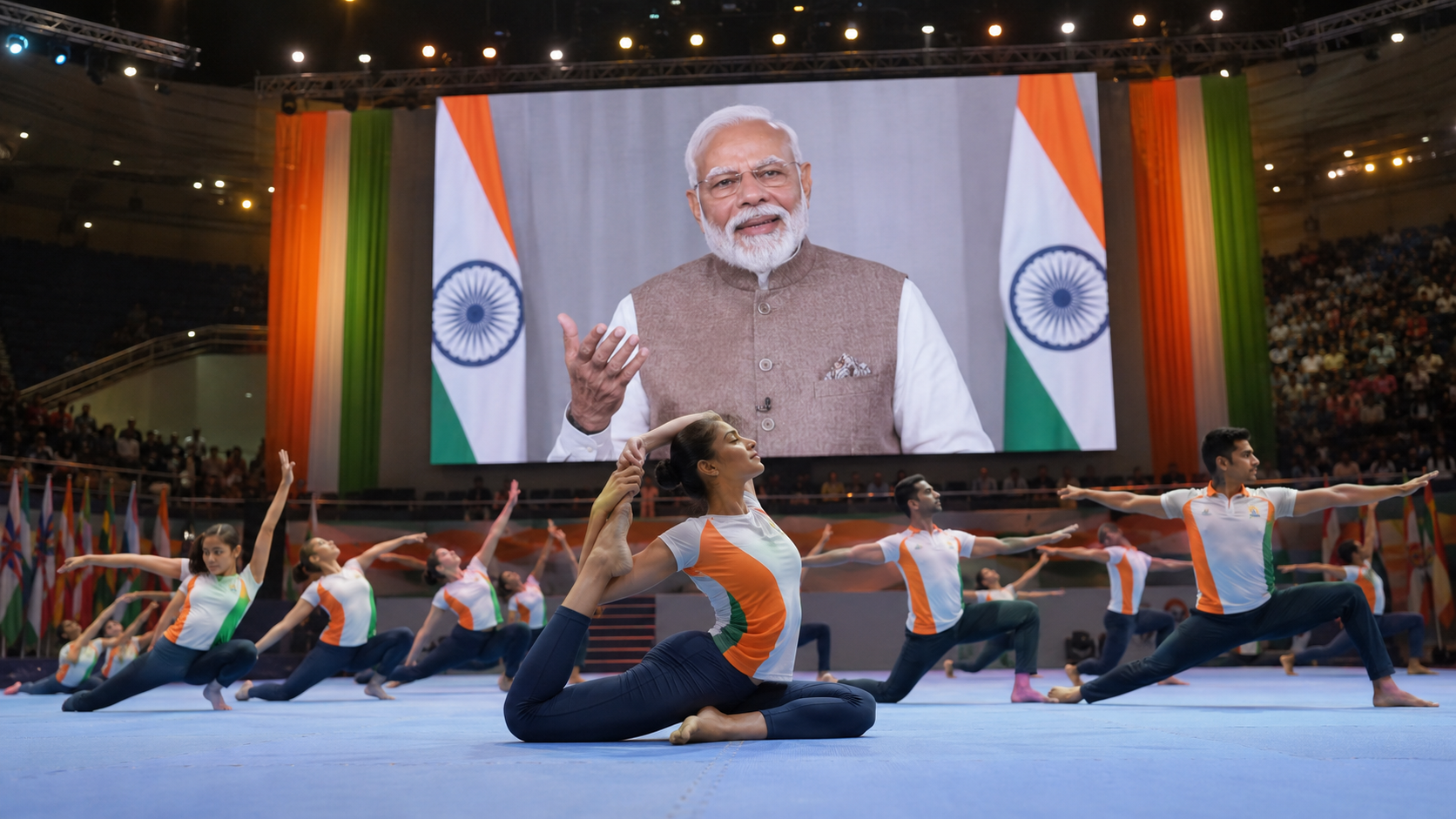 PM Modi Joins Virtual Opening of the Inaugural World Yogasana Sports Championship 2026