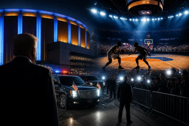 Trump’s Game 3 Visit Adds Security Stakes to Knicks-Spurs Finals