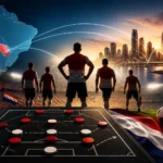 Editorial illustration of Paraguay’s disciplined World Cup 2026 Group D challenge.